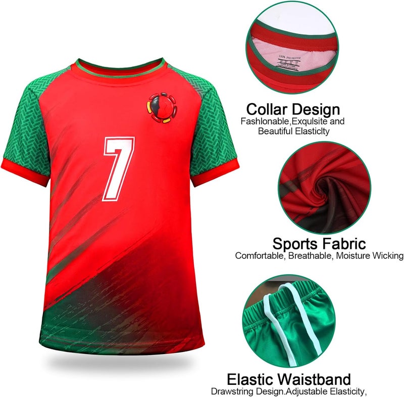 JVF Boys Soccer Jerseys Training Uniforms Soccer Jerseys for Boys Girls Soccer Fans Gift Set 4-14 Years - Image 2